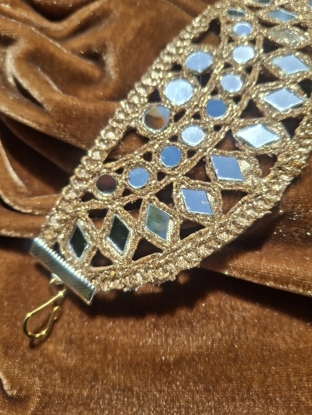 Handmade Boho Mirror Chain Belt Festival Party Sparkly Unique Art Jewelry